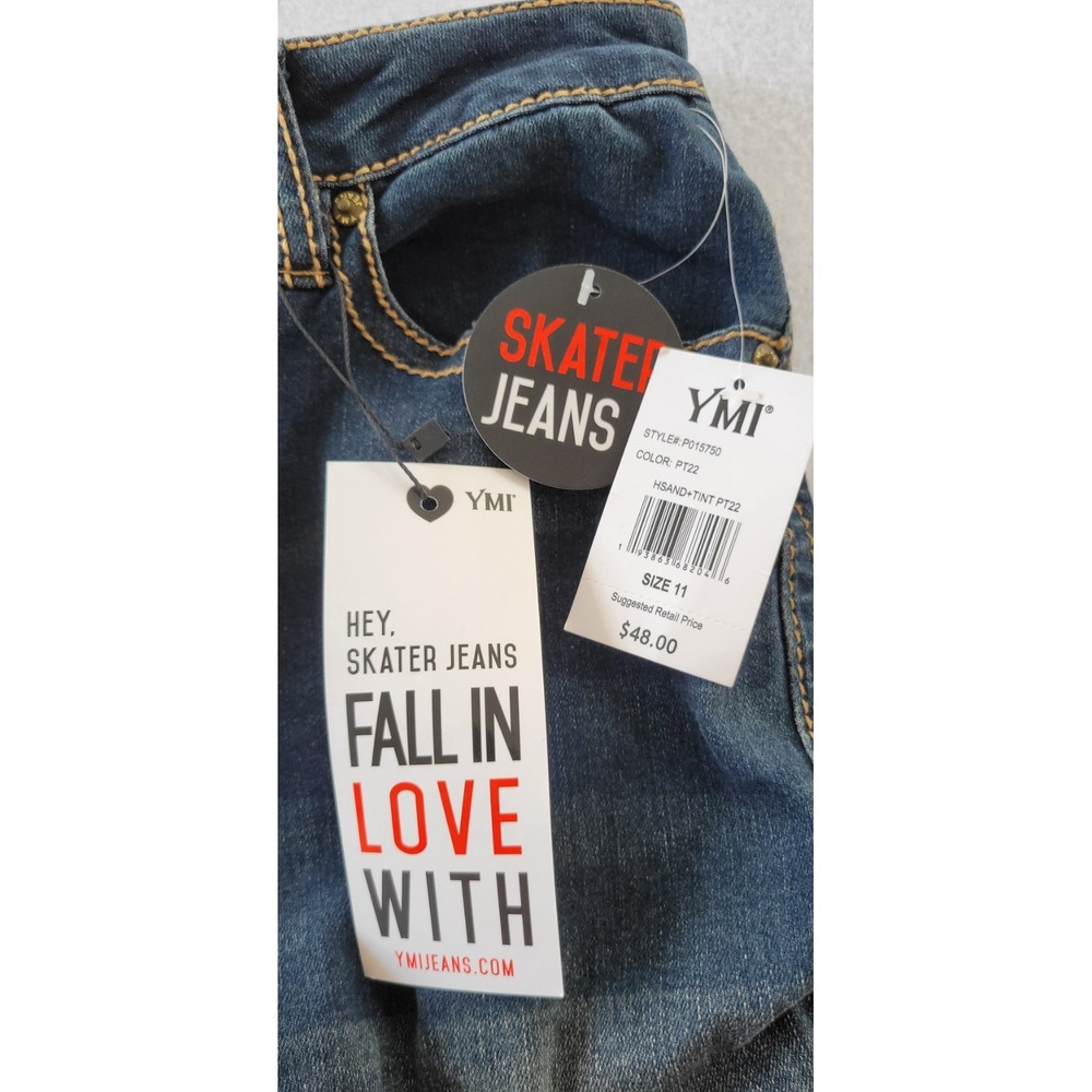 YMI Junior jeans, skater jeans, wide legs, 11/30 high rise, NWT - Picture 7 of 15